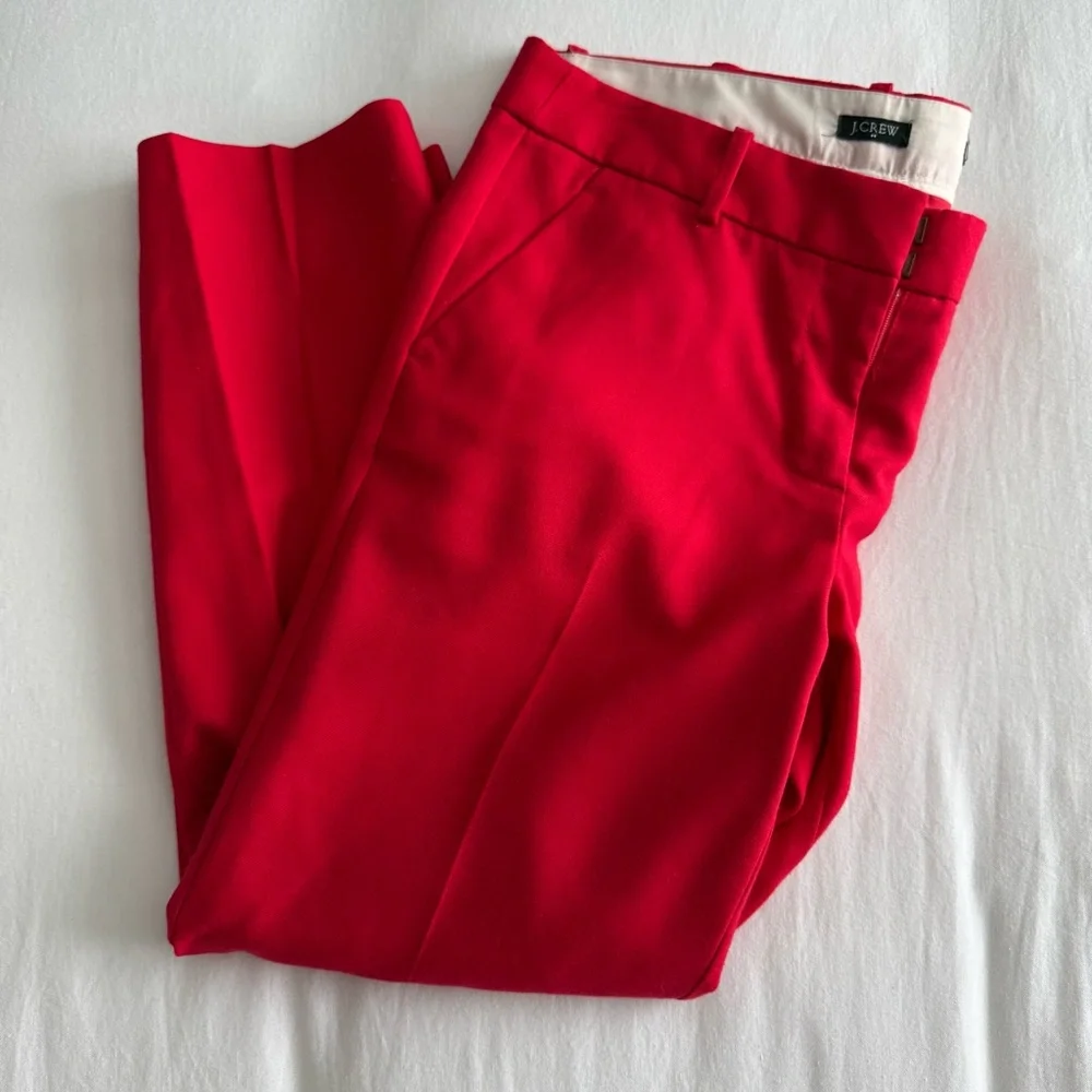 J Crew Red CityFit Simmer Ankle Pants Size 6